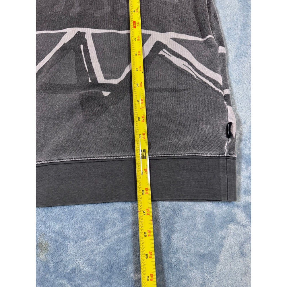 Quiksilver Abstract Geometric Print Crewneck Sweatshirt M Gray Washed Tribal - Picture 7 of 8